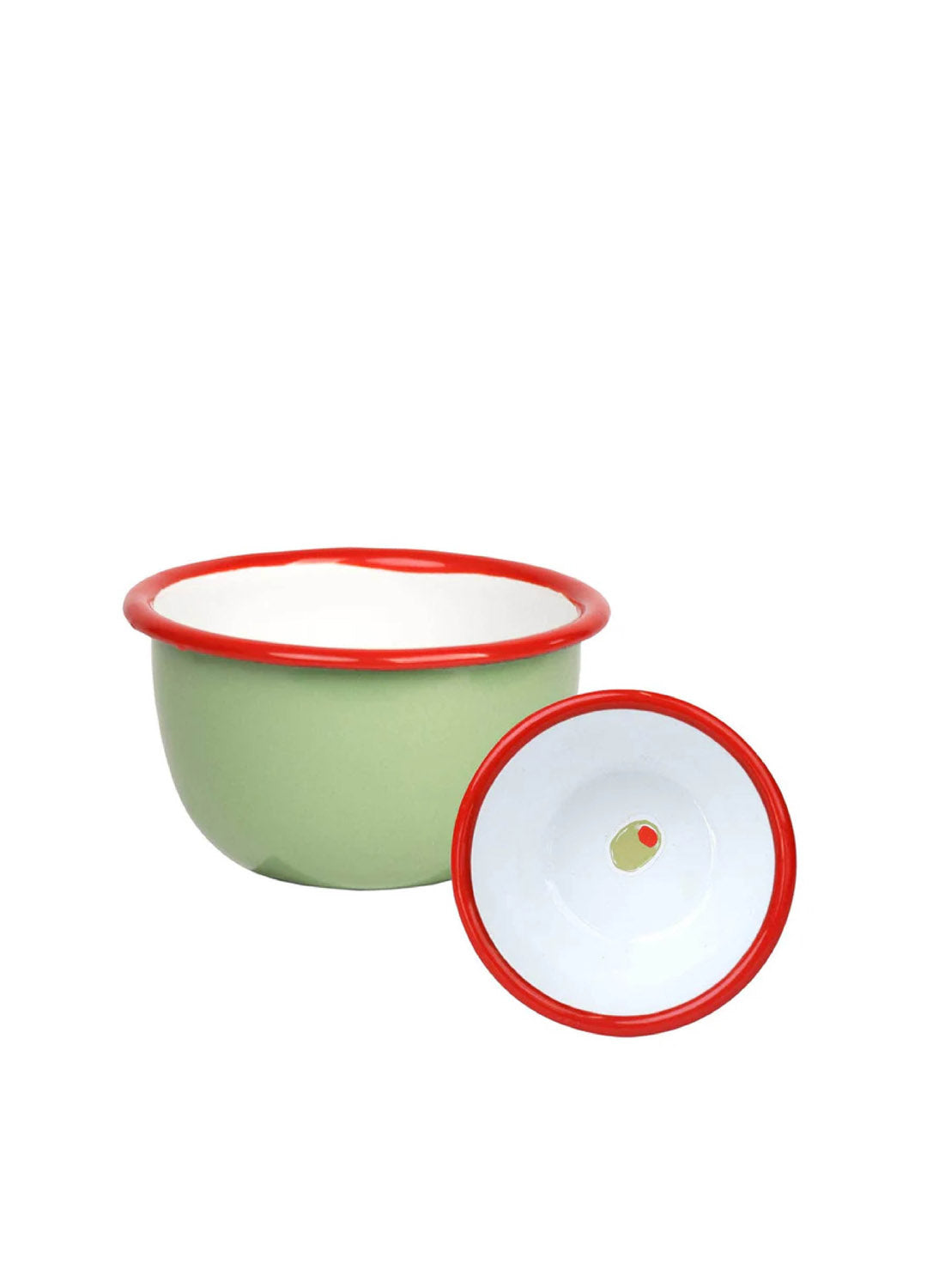 Bon Appetit Olive Enamel Bowl