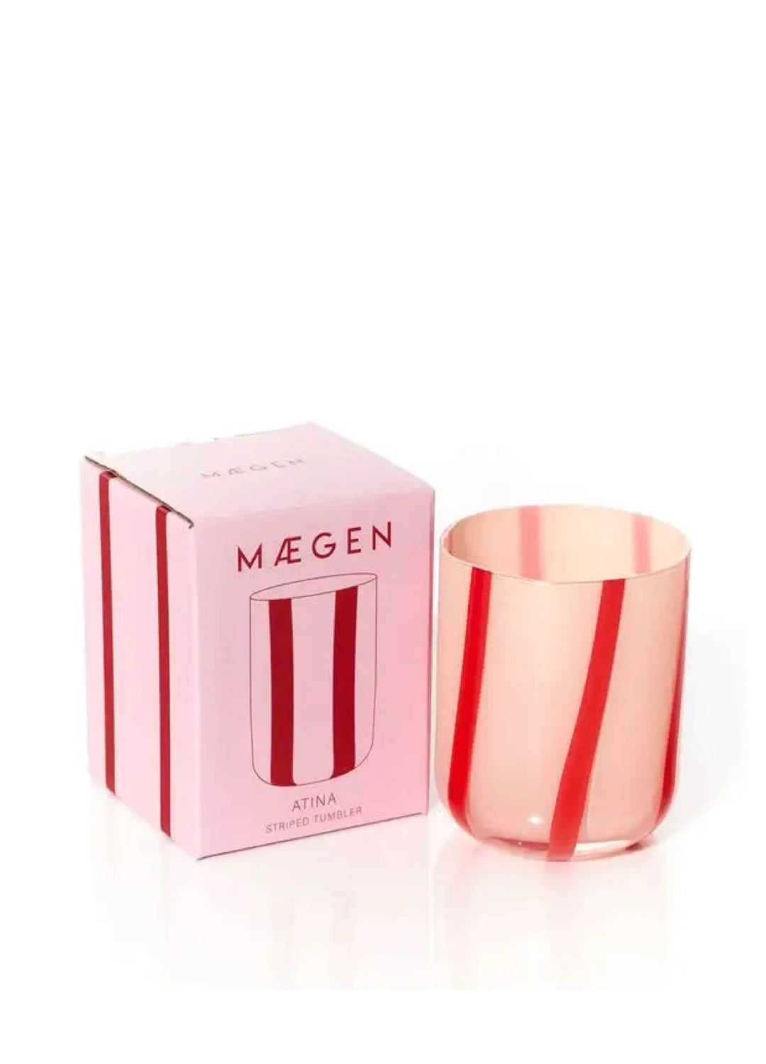 Maegen Atina Glassware - Pink & Red