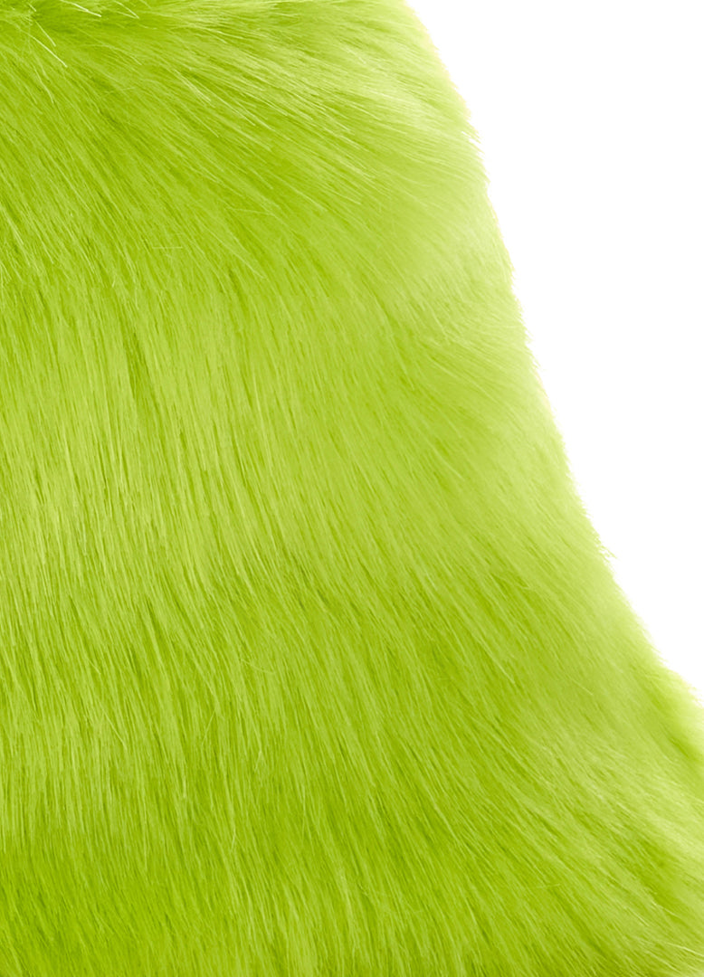 Good Fluff Faux Fur Long Fluffy Bucket Hat - Lime Green