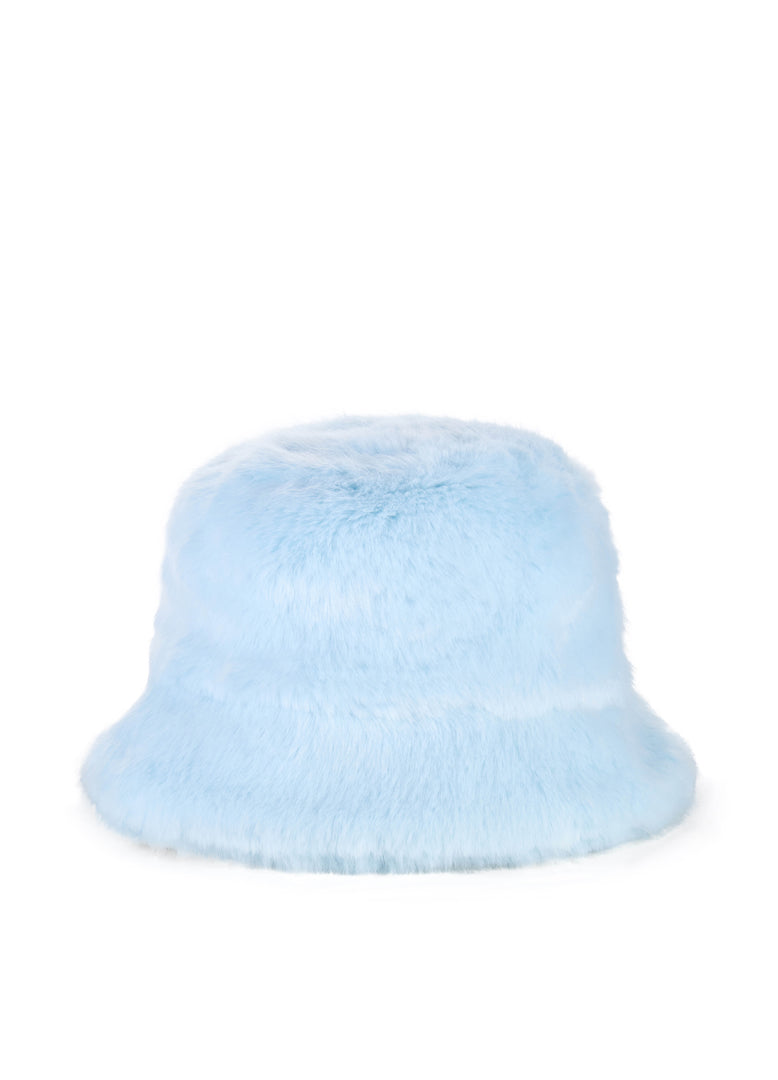 Good Fluff Faux Fur Fluffy Bucket Hat Sky Blue