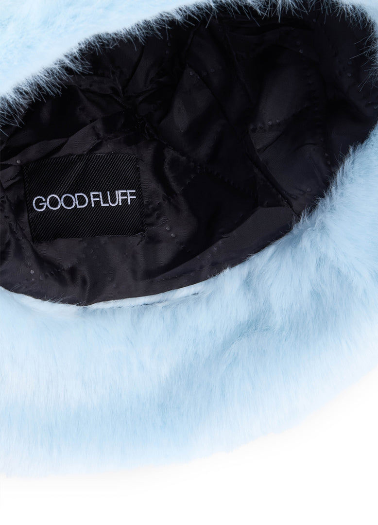 Good Fluff Faux Fur Fluffy Bucket Hat - Sky Blue