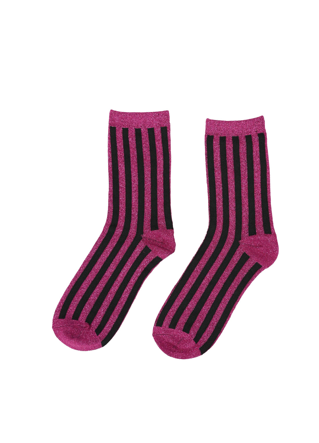 Sparkly Berry Purple Vertical Stripe Glitter Socks
