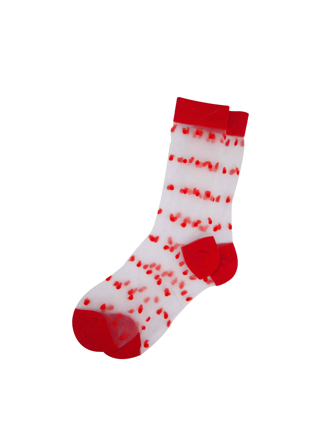 Sheer Red Polka Dot Statement Ankle Socks