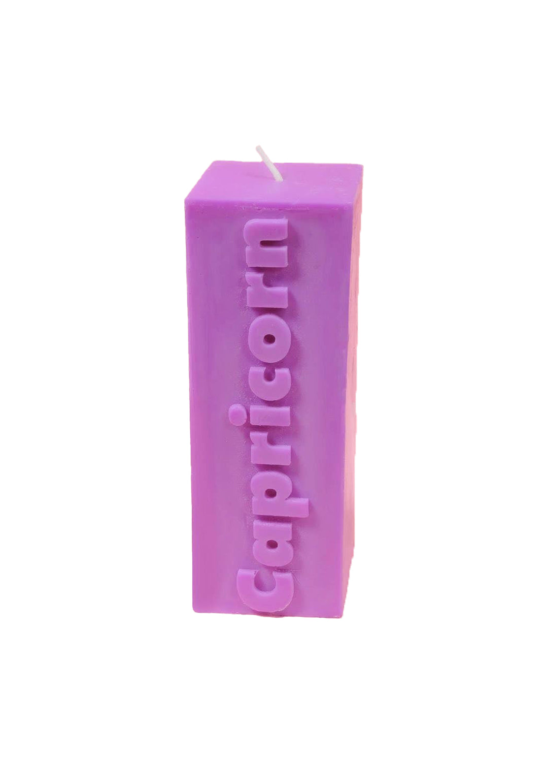 'Capricorn' Slogan Zodiac Block Pillar Candle