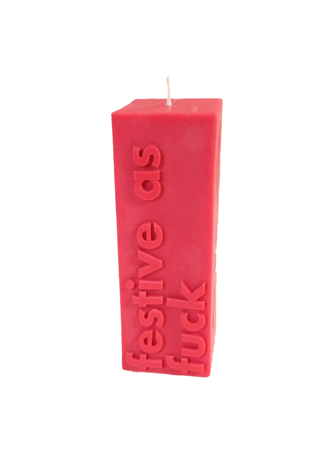 'Festive as Fuck' Christmas Slogan Block Pillar Candle