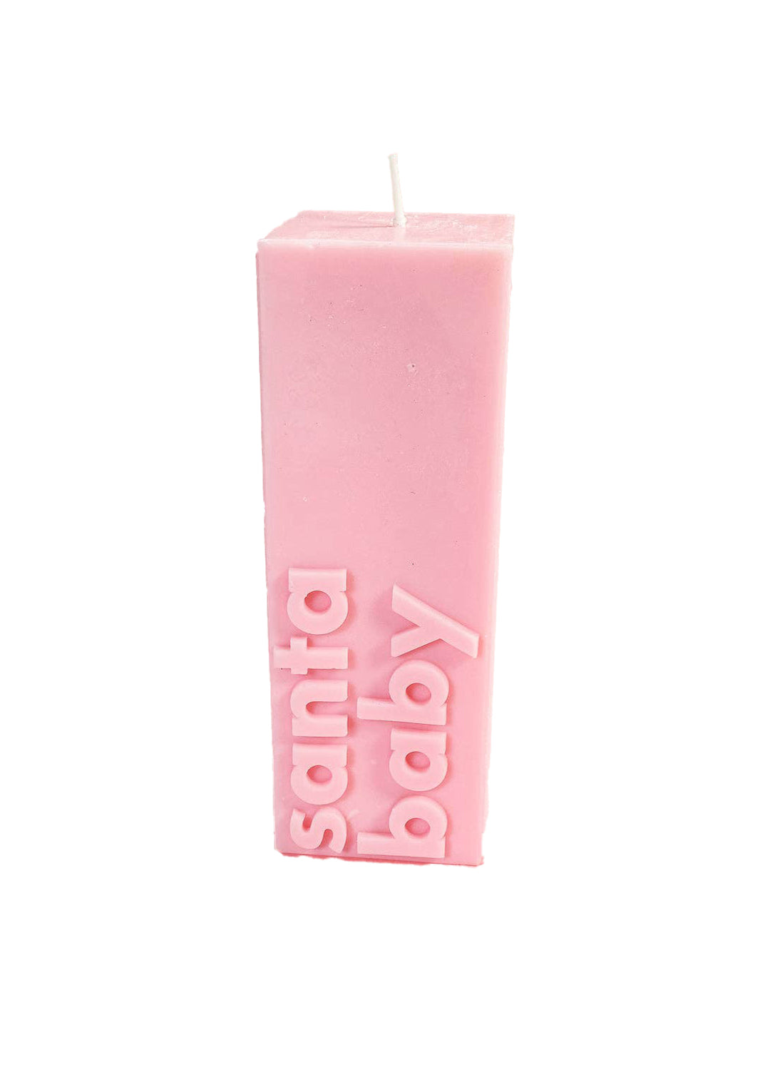 'Santa Baby' Christmas Slogan Block Pillar Candle