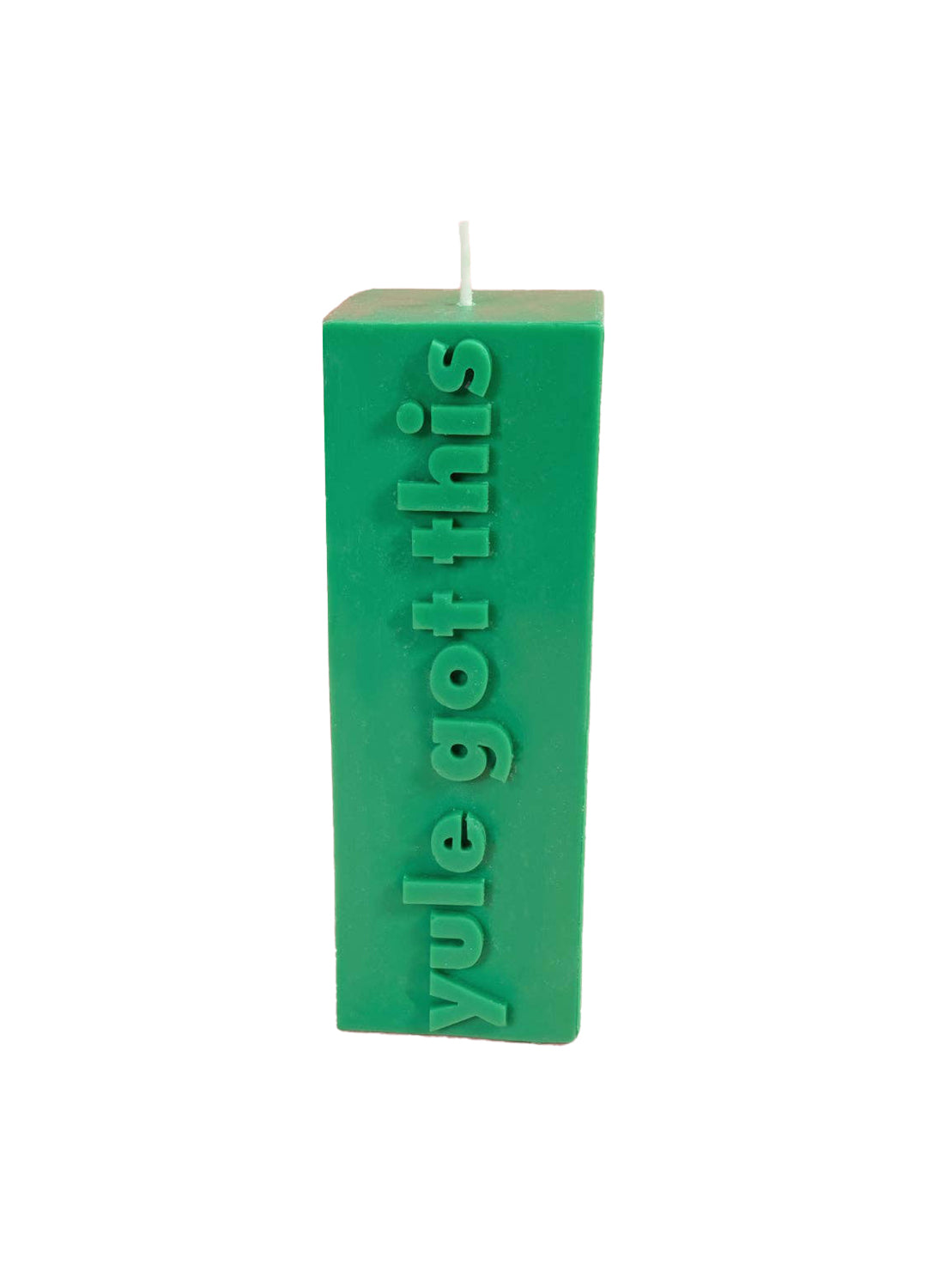 'Yule Got This' Christmas Slogan Block Pillar Candle