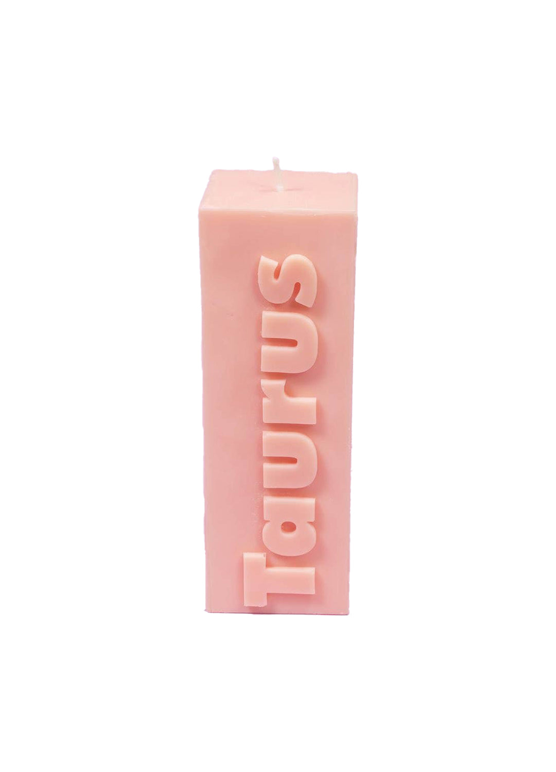 'Taurus' Slogan Zodiac Block Pillar Candle