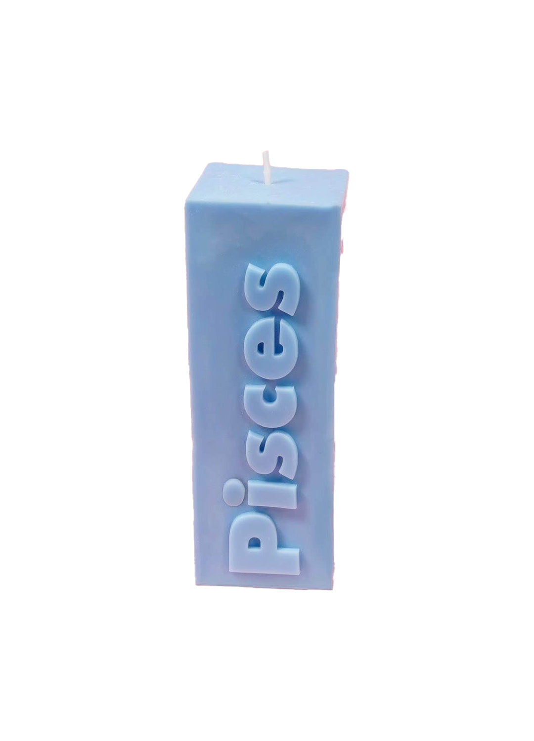 'Pisces' Slogan Zodiac Block Pillar Candle