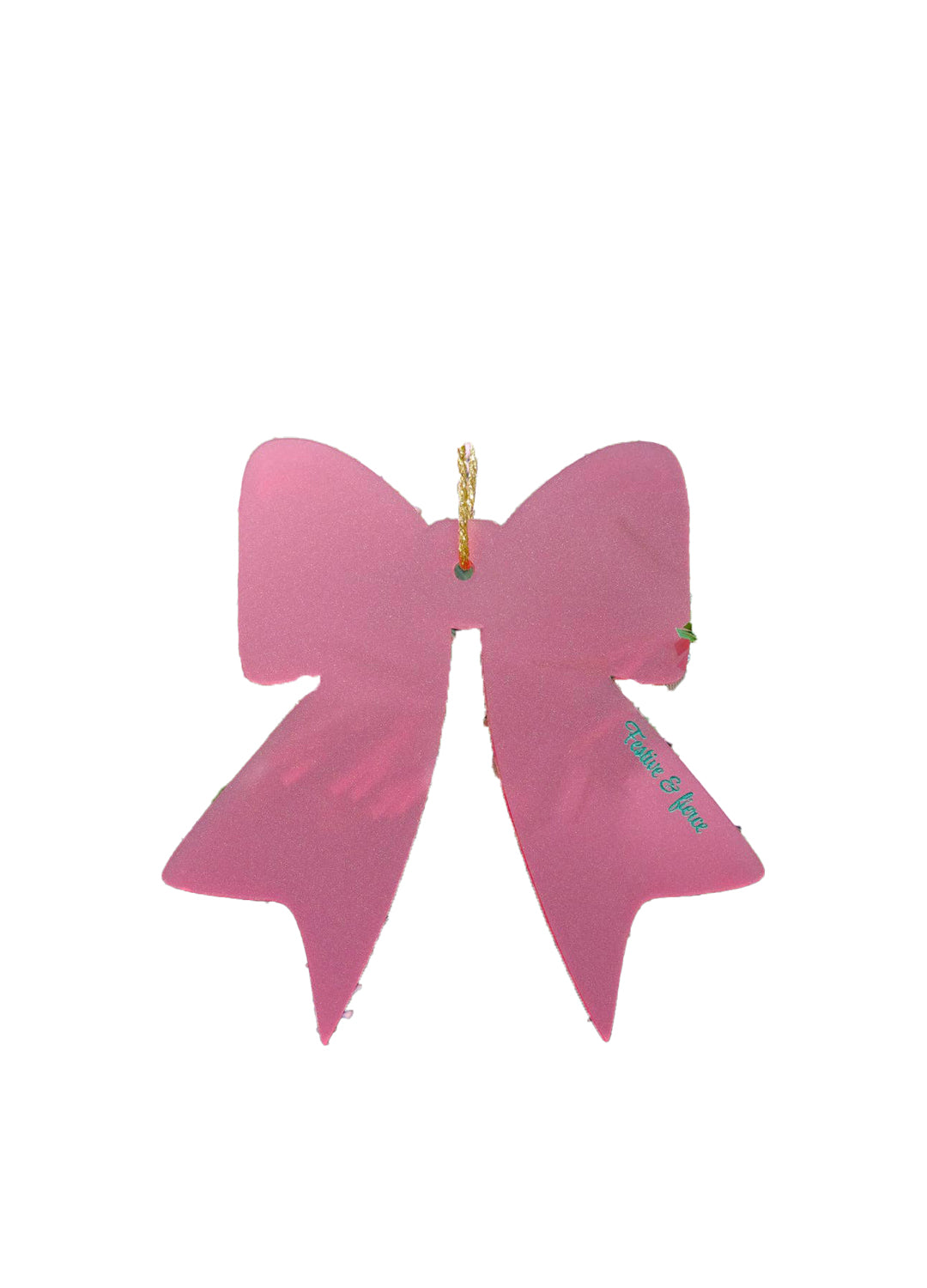 'Festive & Fierce' Burgundy Christmas Bow Tree Decoration