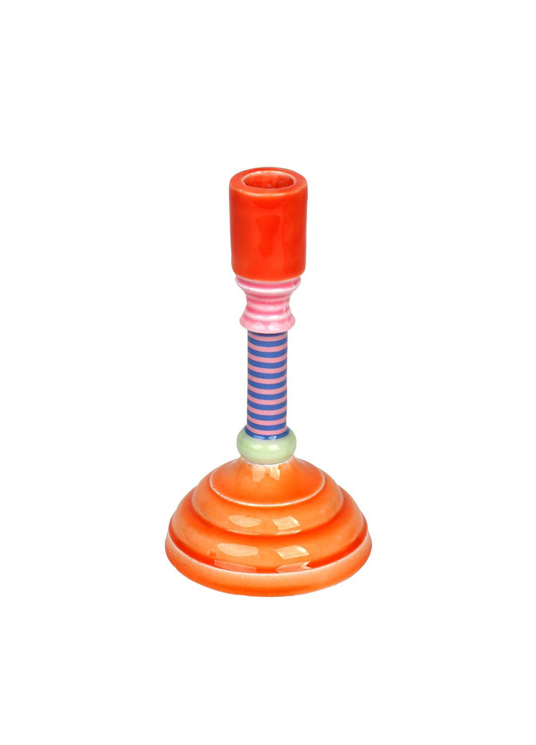 Enamel Candle Holder - Orange Base