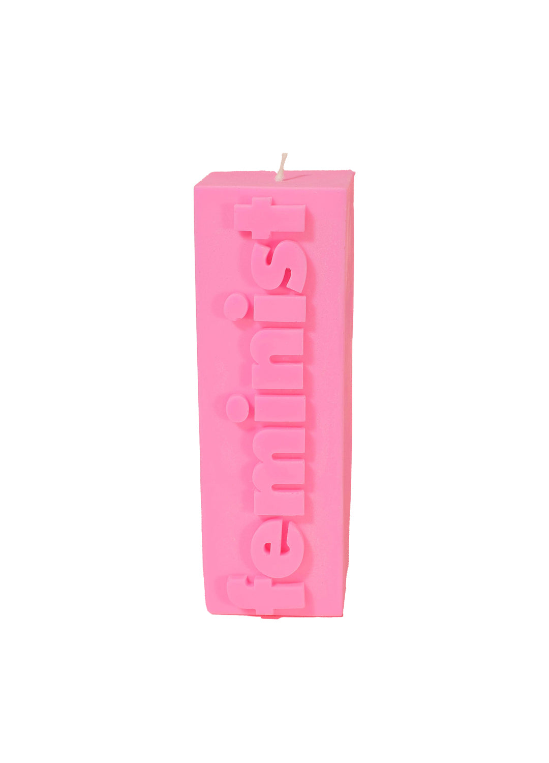 'Feminist' Slogan Block Pillar Candle