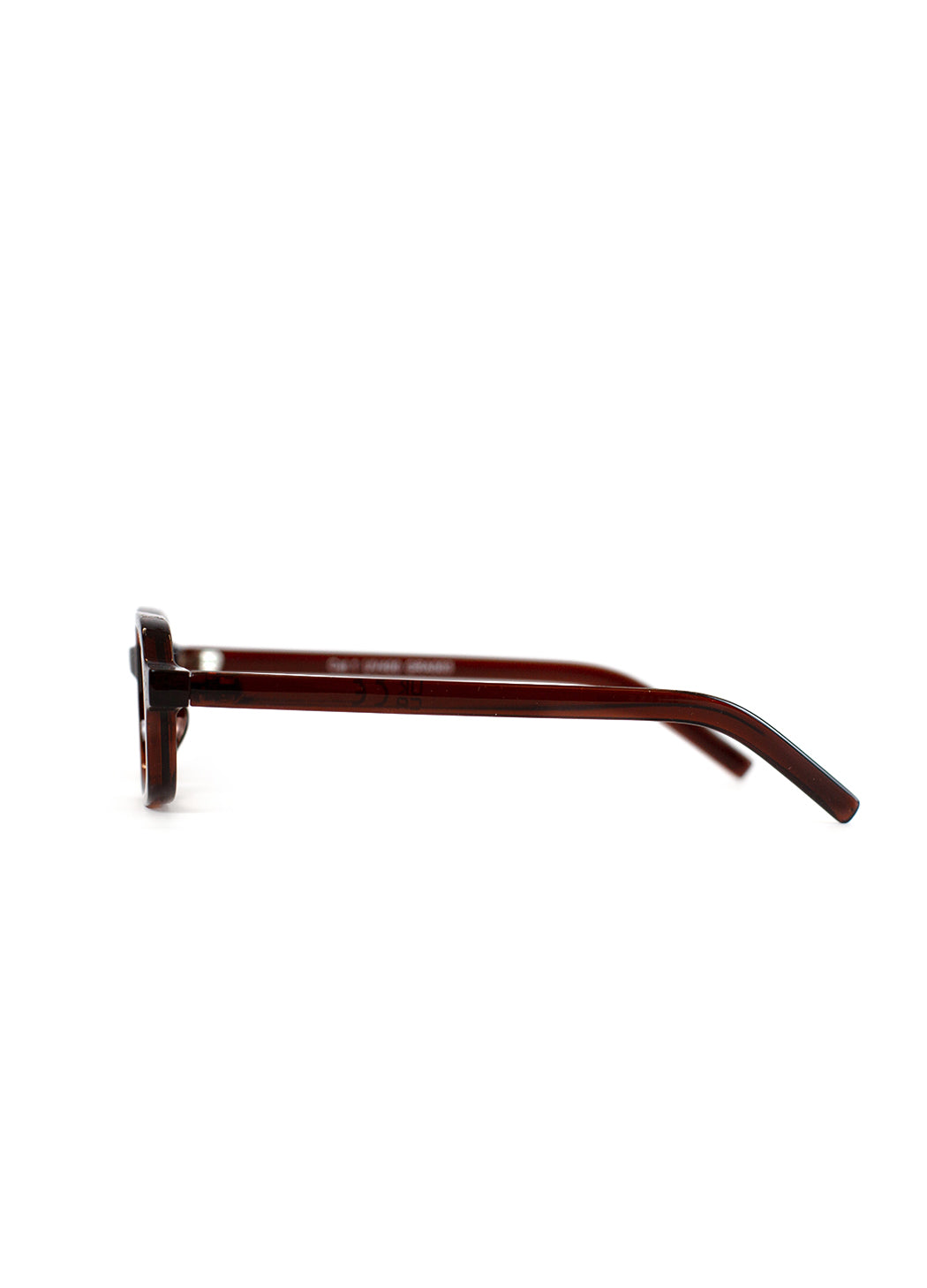 Sunglasses with brown frame and lenses on a white background