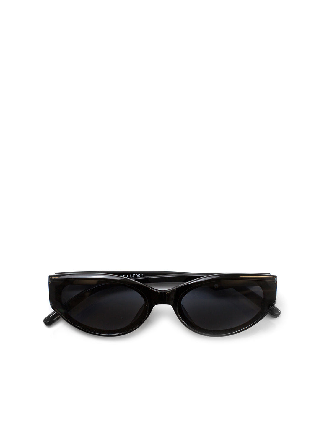 Black cat-eye sunglasses on a white background