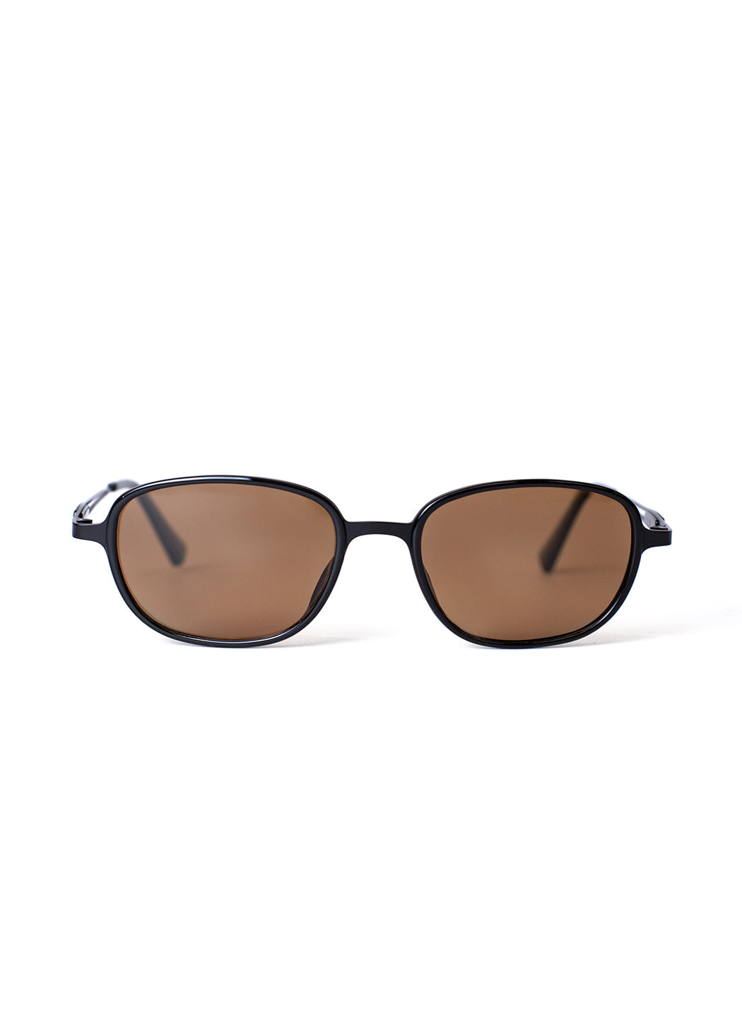 Sunglasses with brown lenses on a white background