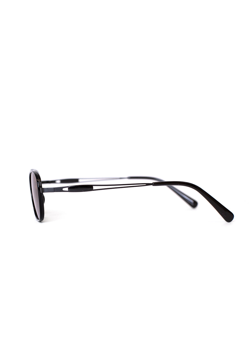 Black sunglasses on a white background