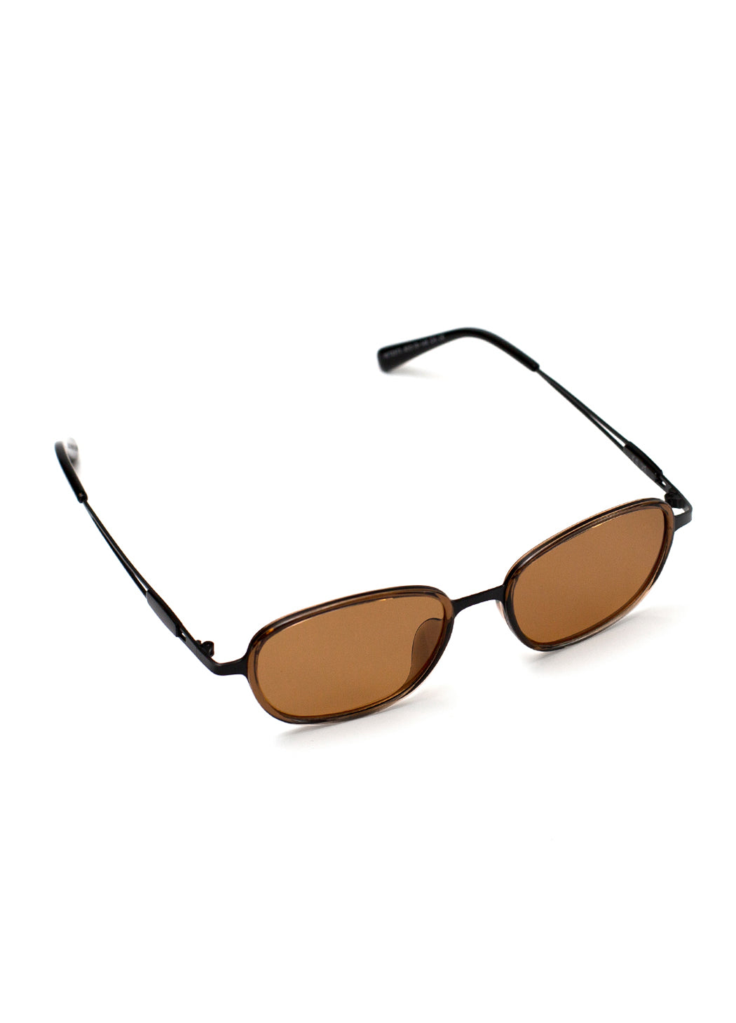 Sunglasses with brown lenses and brown frames on a white background
