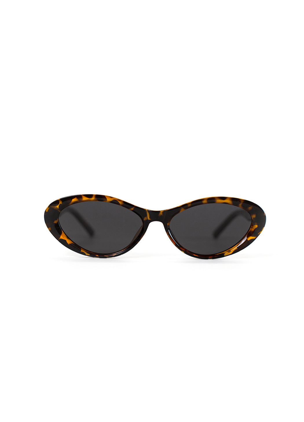 Sunglasses with tortoiseshell frame on a white background