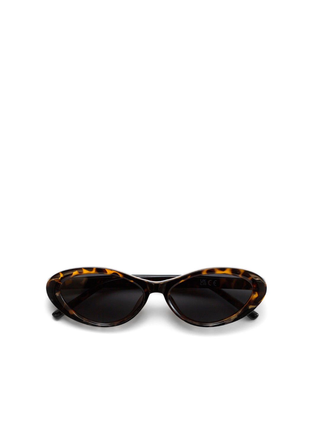 Sunglasses with tortoiseshell frame on a white background