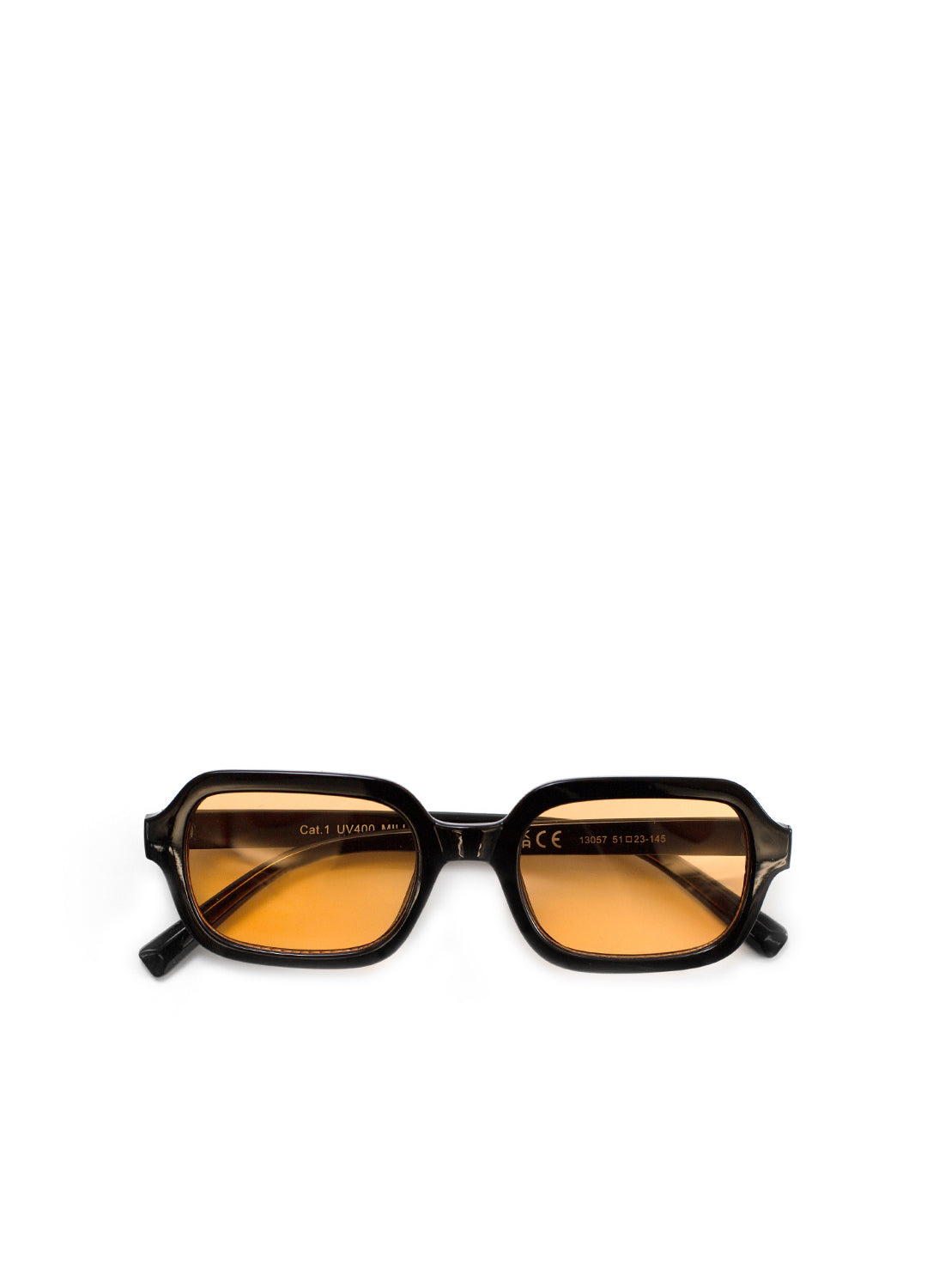 Sunglasses with brown lenses on a white background