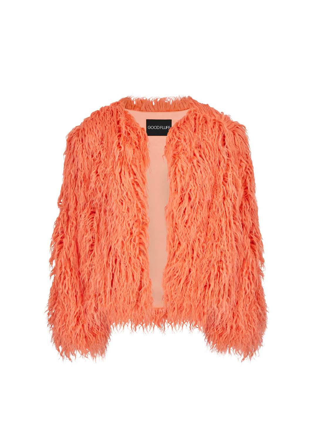 Good Fluff Faux Mongolian Jacket - Sienna Coral
