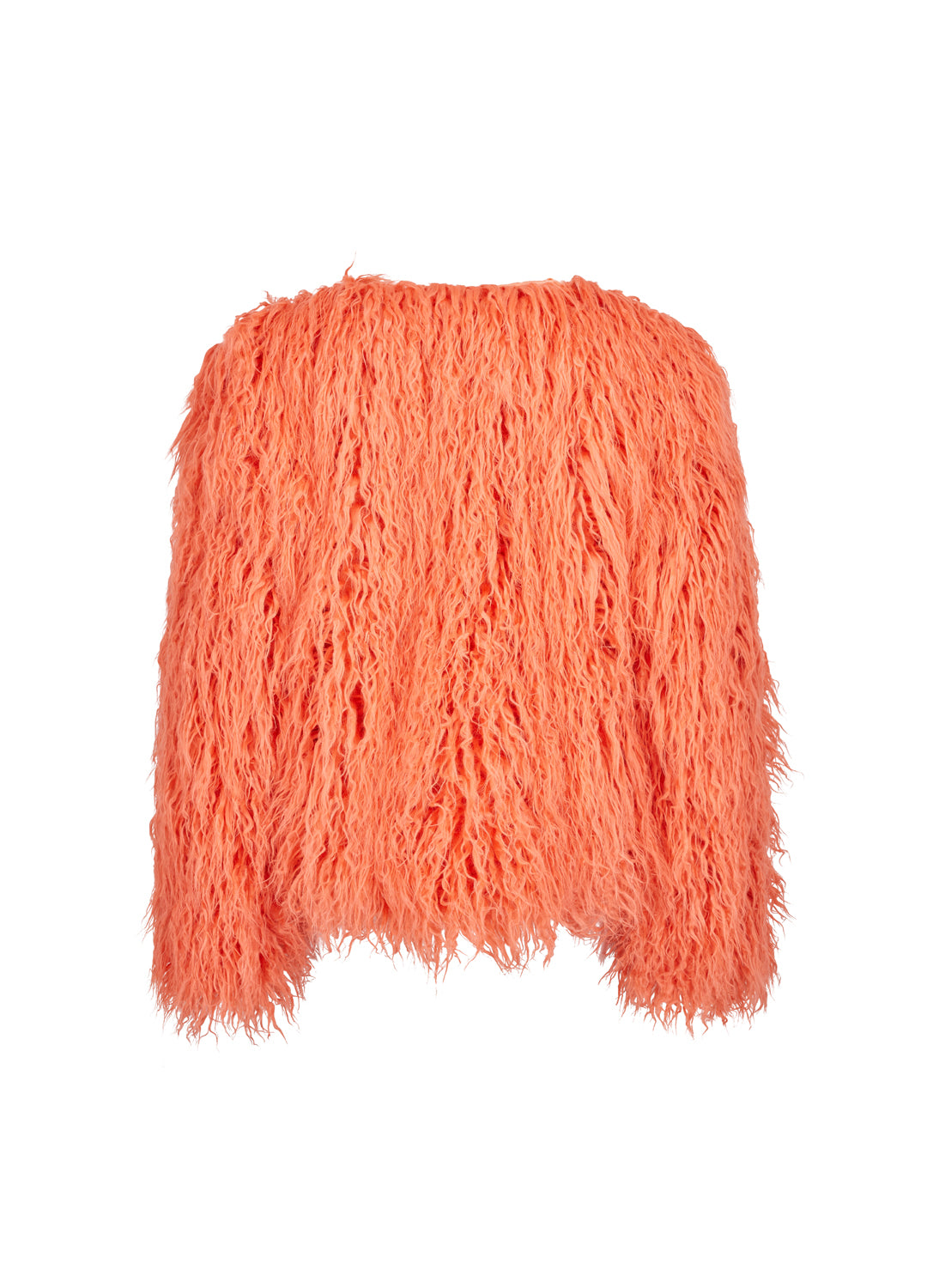 Good Fluff Faux Mongolian Jacket - Sienna Coral