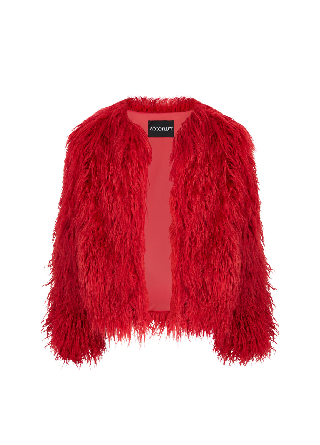 Good Fluff Faux Mongolian Jacket - Cherry Red