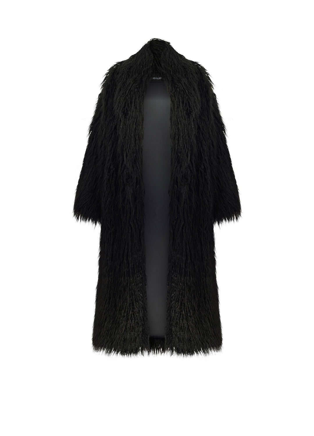 Good Fluff Oversized Faux Fur Mongolian Maxi Coat - Black