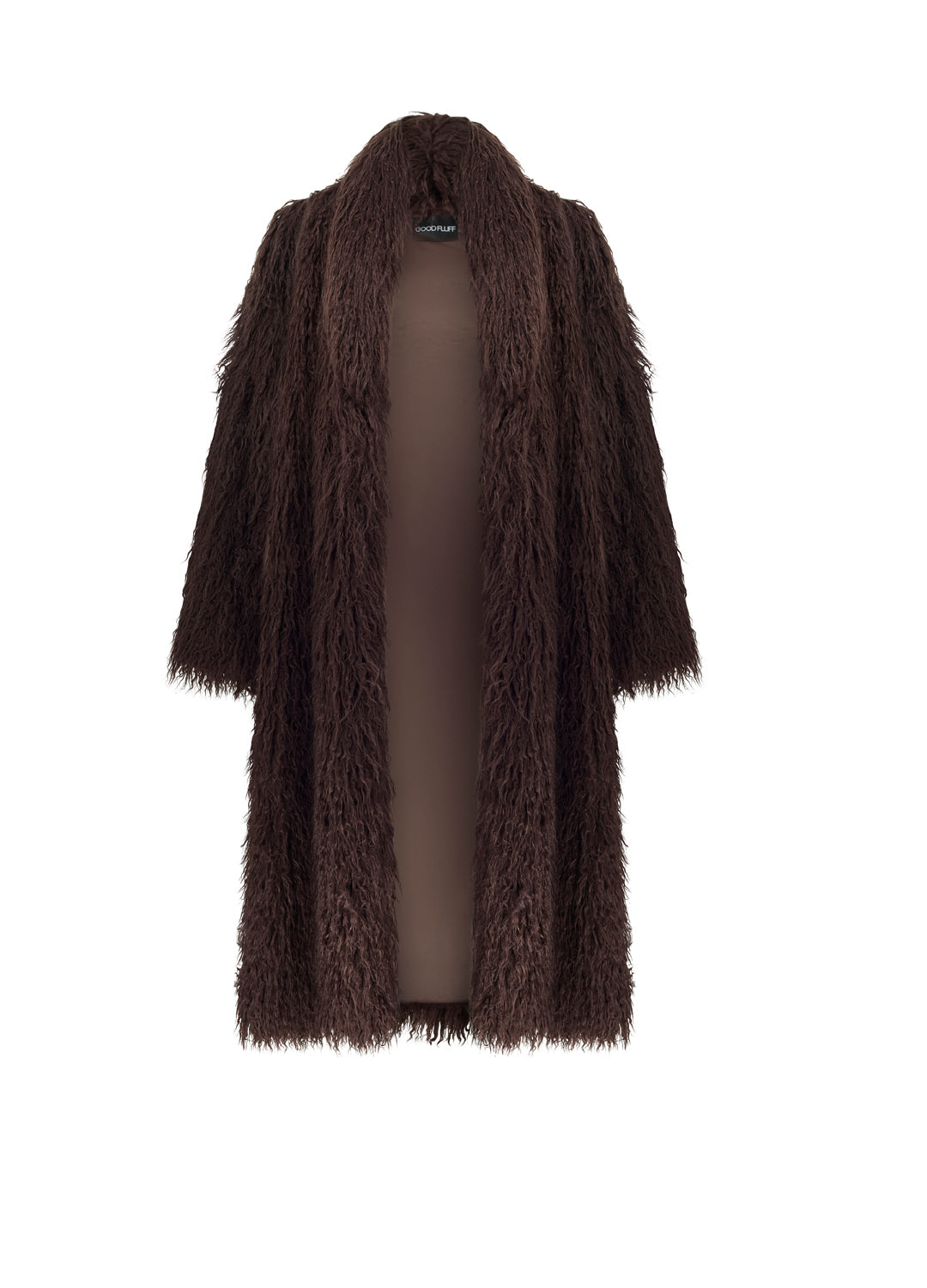 Good Fluff Oversized Faux Fur Mongolian Maxi Coat - Brown