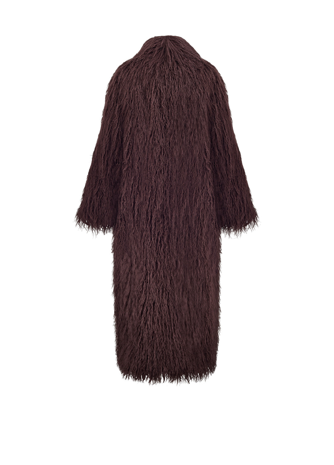 Good Fluff Oversized Faux Fur Mongolian Maxi Coat - Brown