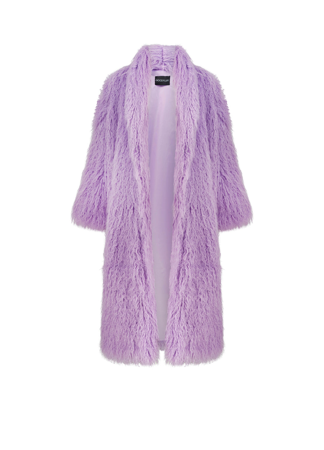 Purple fur coat on a white background