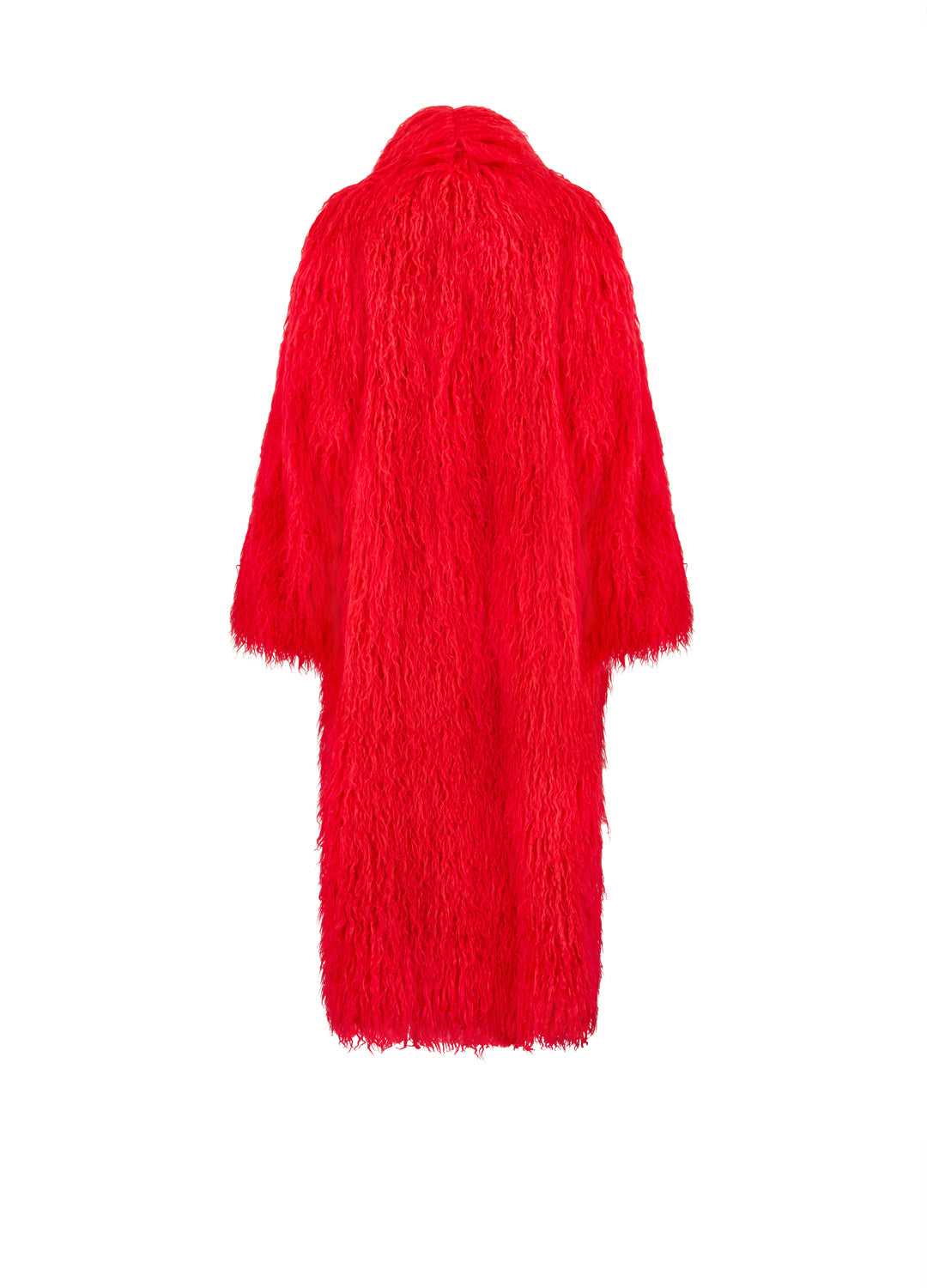 Red fur coat on a white background
