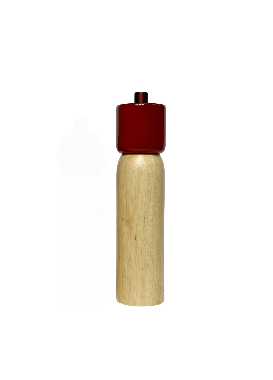 red wooden pepper and salt mill 