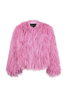 Good Fluff Faux Mongolian Jacket - Rose Pink
