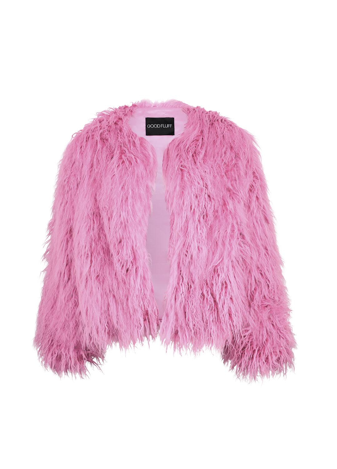 Good Fluff Faux Mongolian Jacket - Rose Pink