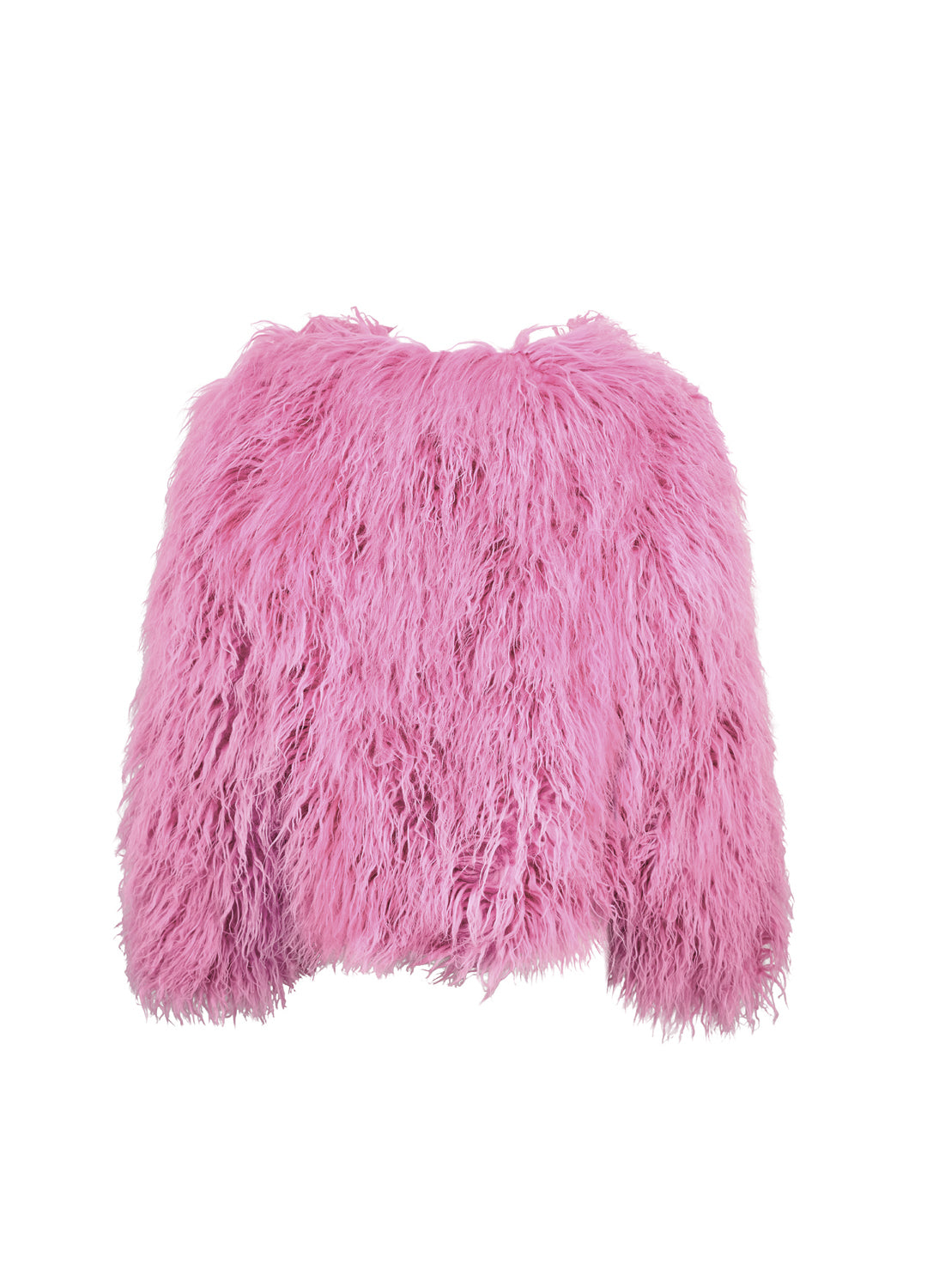 Good Fluff Faux Mongolian Jacket - Rose Pink