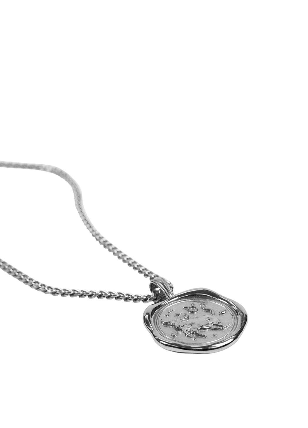 Silver Zodiac Medallion Necklace