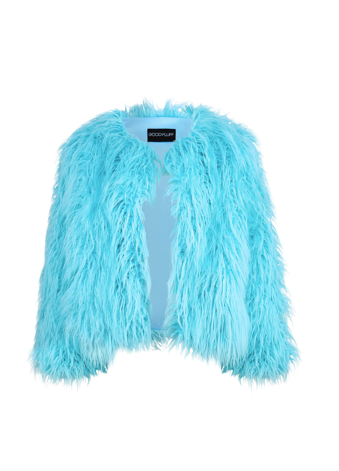Good Fluff Faux Mongolian Jacket - Turquoise Shaggy