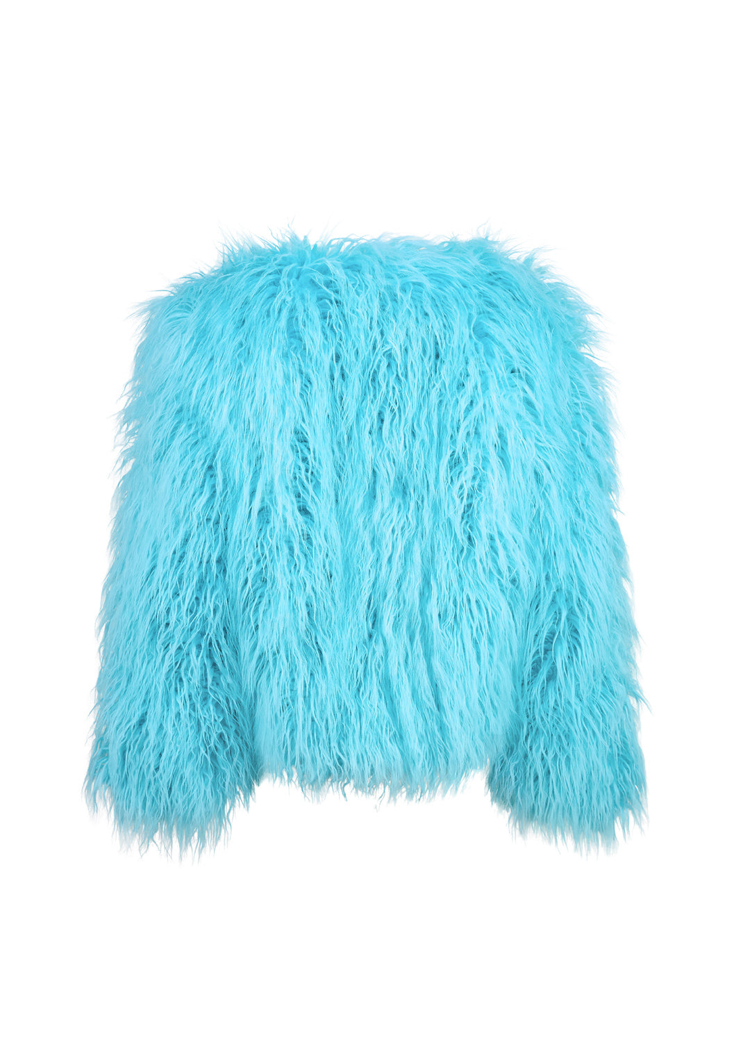 ≪水色≫UND MOHAIR SHAGGY FLIGHT JACKET Mongolian Faux Fur Jacket - Turquoise | Good Fluff – GOOD FLUFF