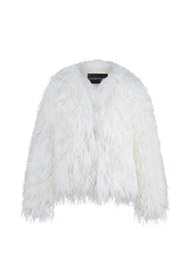 Good Fluff Faux Mongolian Jacket - White