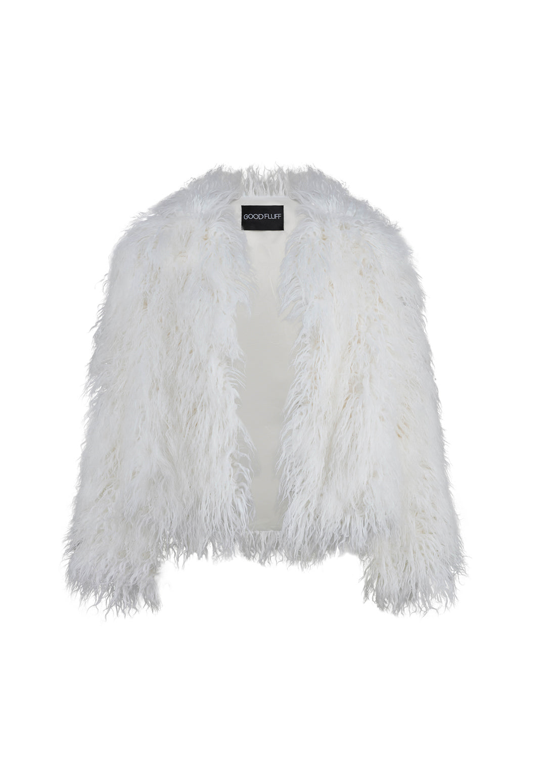 Good Fluff Faux Mongolian Jacket - White