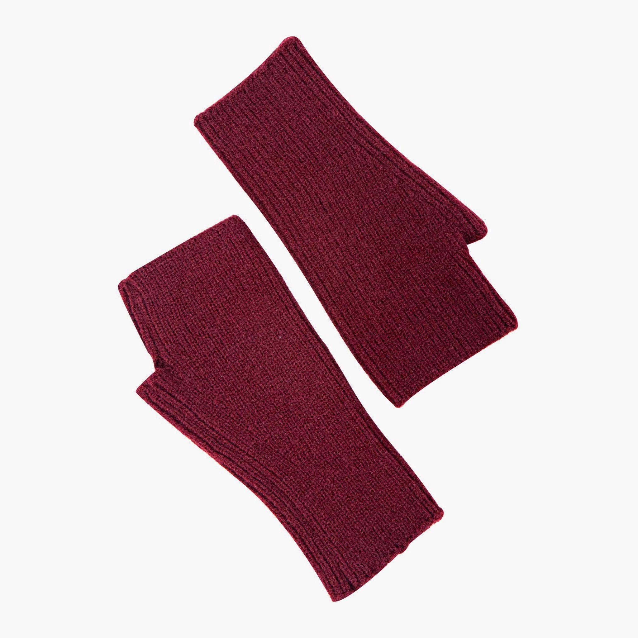 Ribbed Wrist Warmers - Berry
