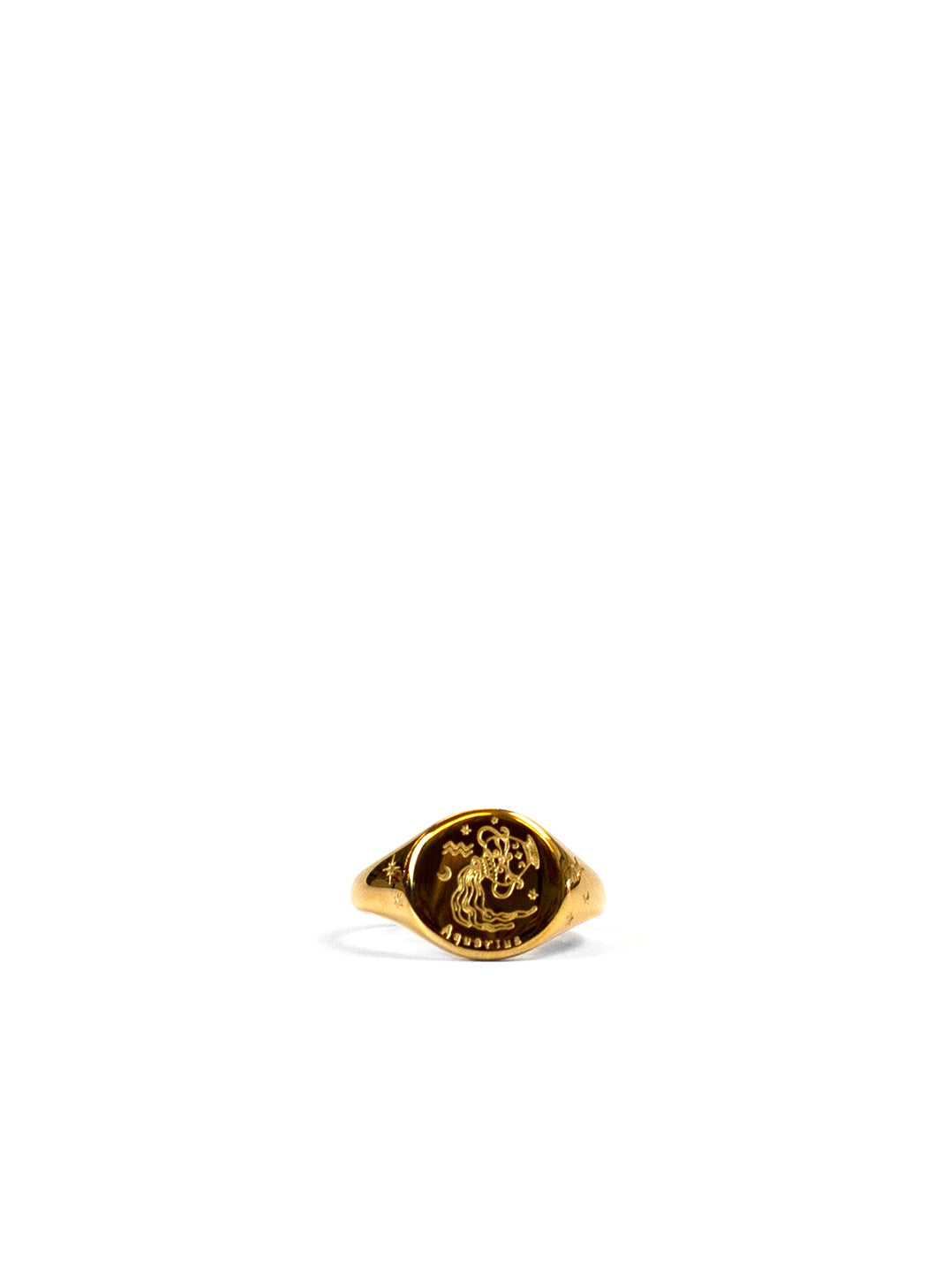 Gold Zodiac Signet Ring