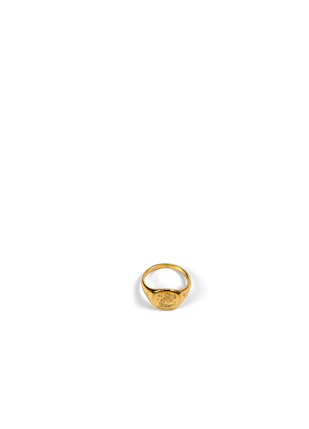 Gold Zodiac Signet Ring
