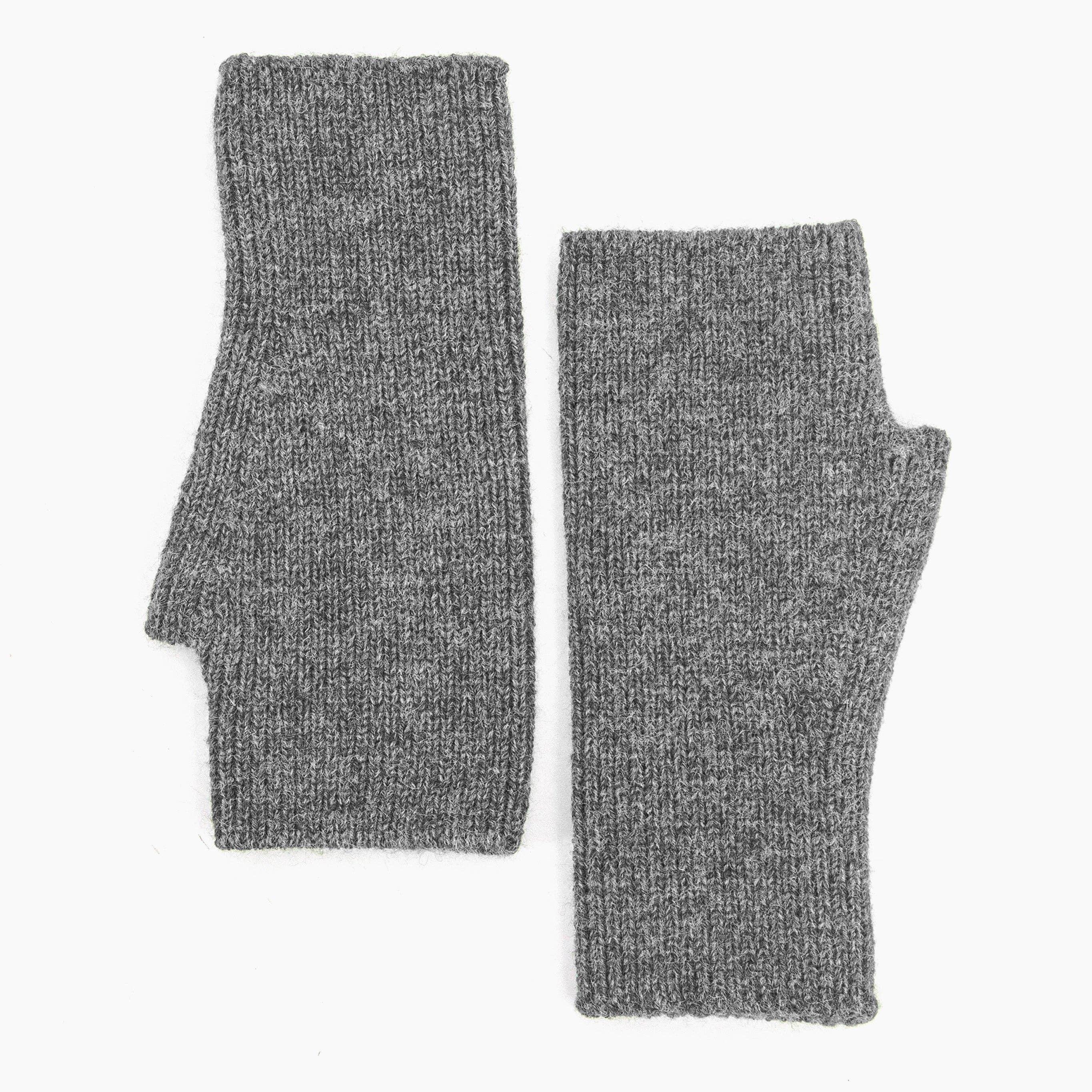 Knitted Wrist Warmers - Dark Grey
