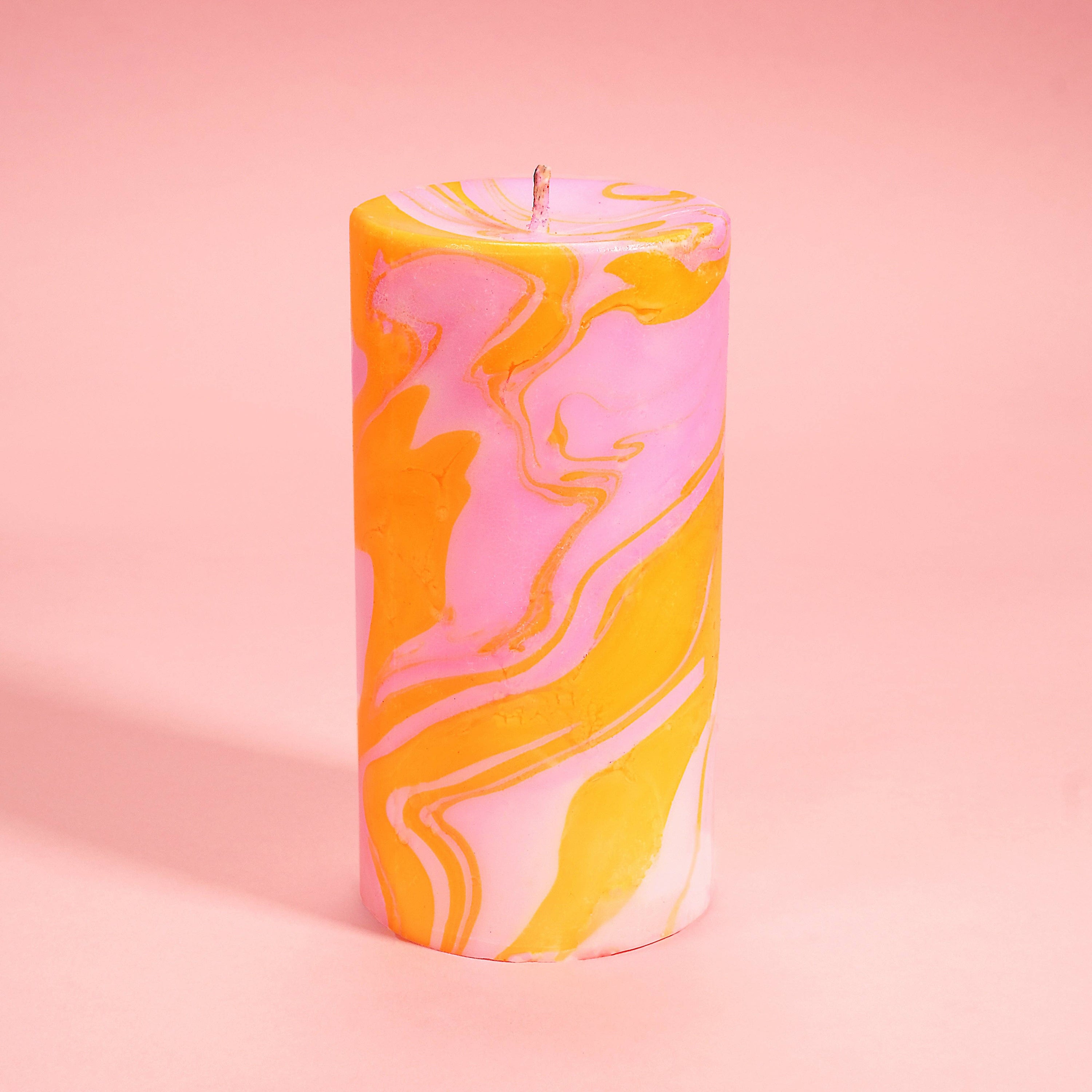 'Totally Groovy' Marble Pillar Candle