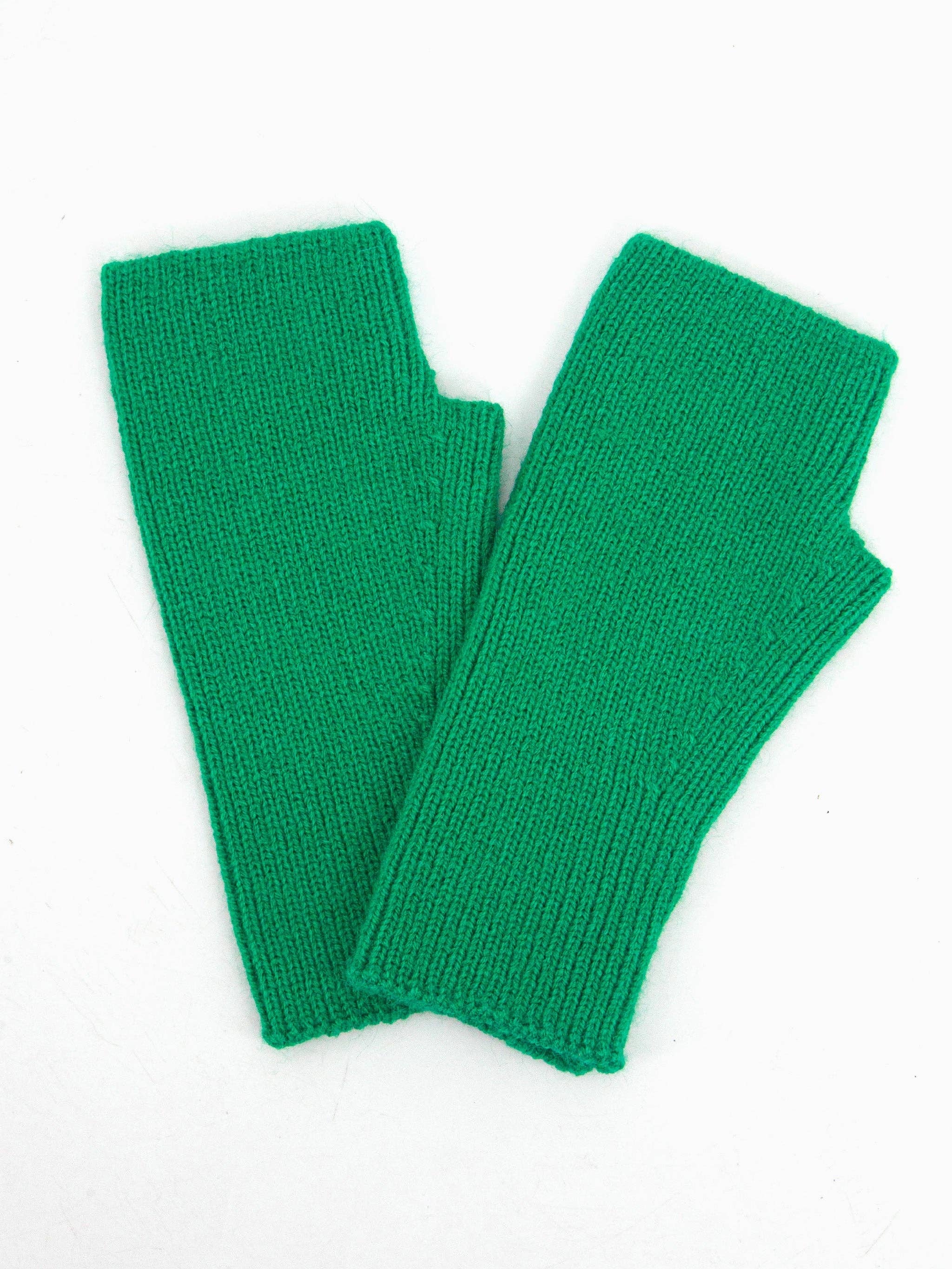 Knitted Wrist Warmers - Green