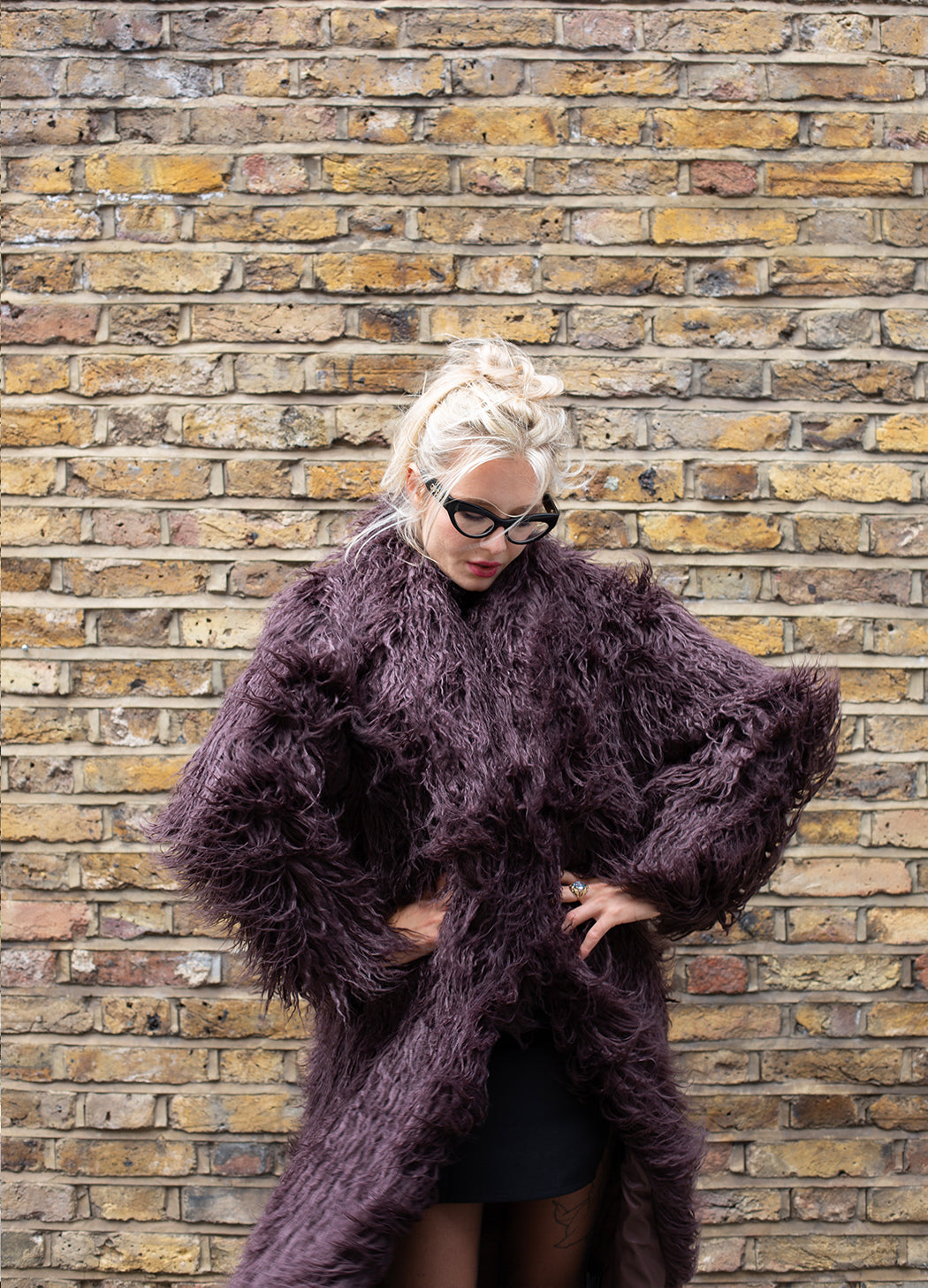 Good Fluff Oversized Faux Fur Mongolian Maxi Coat - Brown