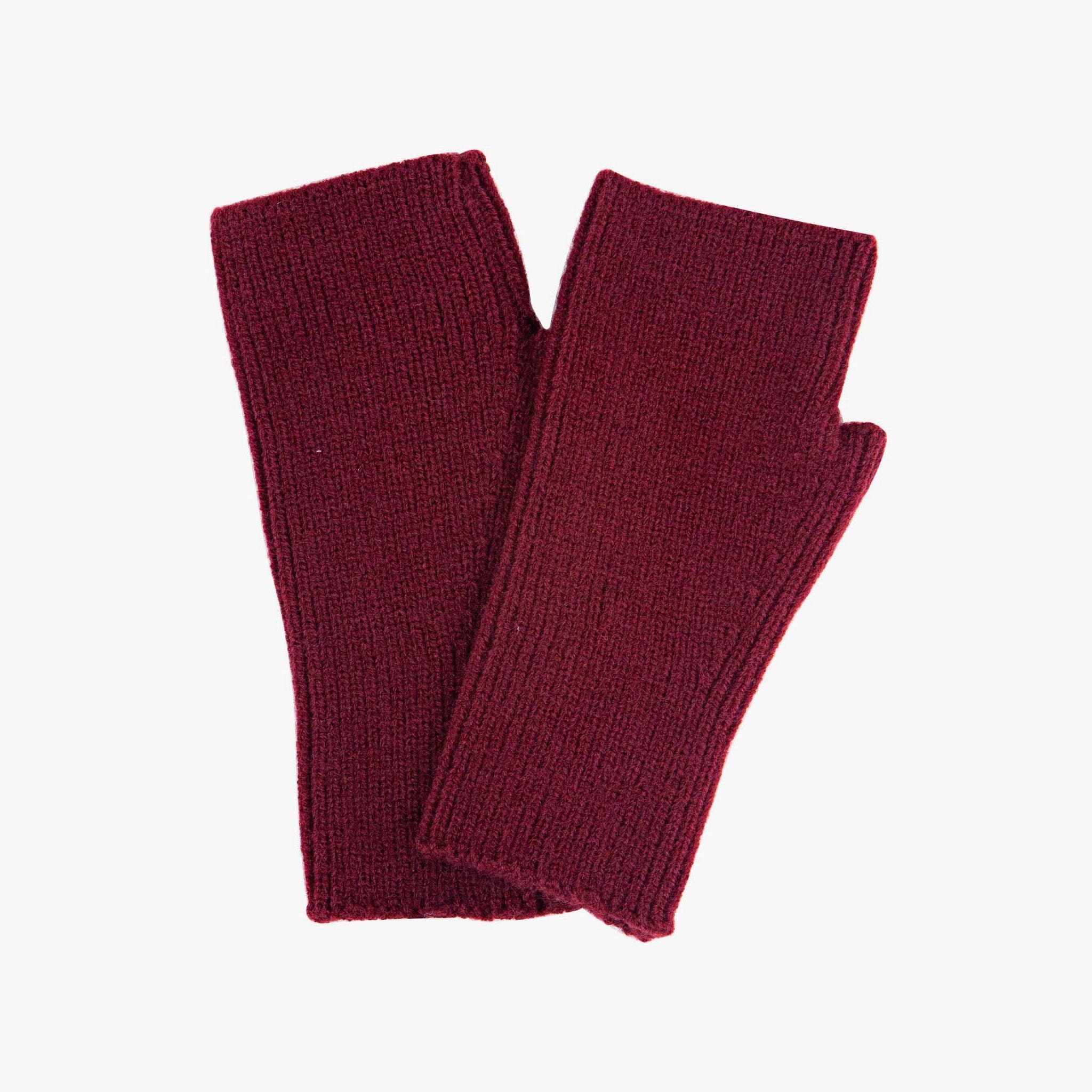 Ribbed Wrist Warmers - Berry