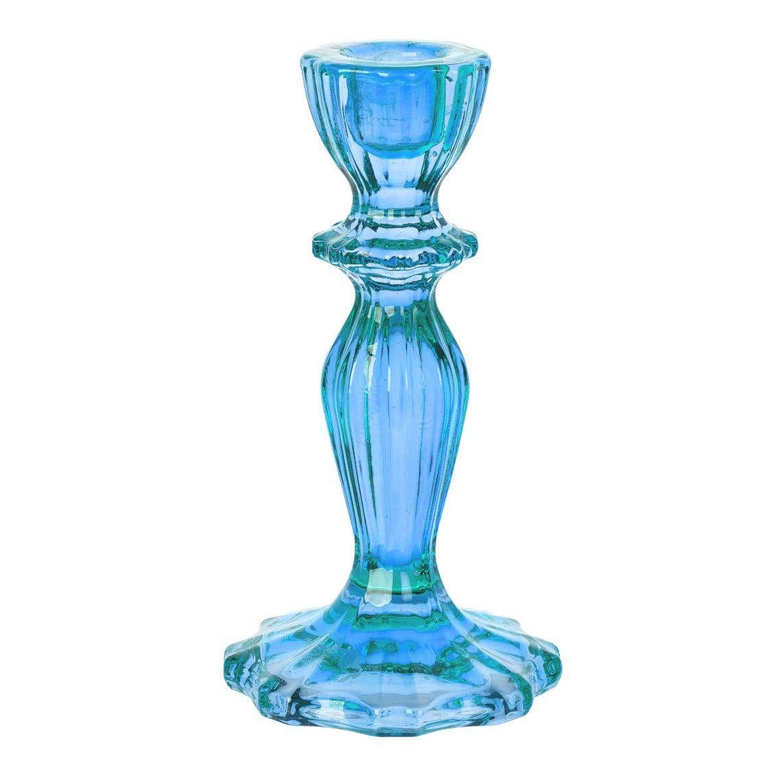 Glass Candle Holder - Blue